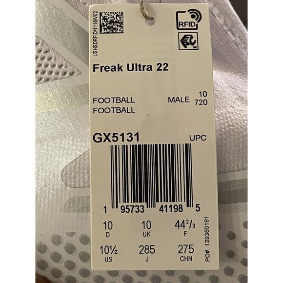 Adidas Freak Ultra 22 Boost Football Cleats White Silver GX5131 Men’s Size 10.5 main image 2